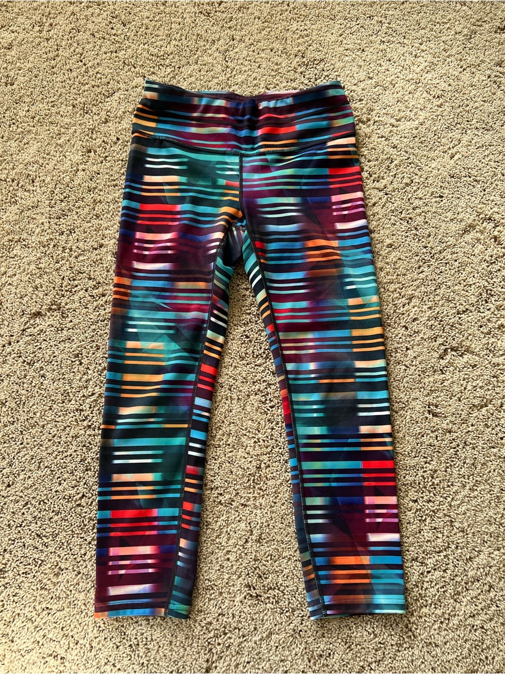 Athleta Multicolor Striped 21” Performance Leggings (XS)